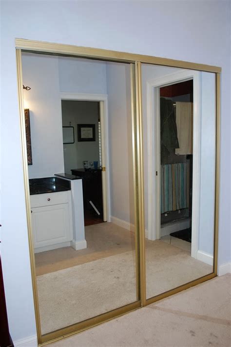 sliding bypass mirrored closet doors.